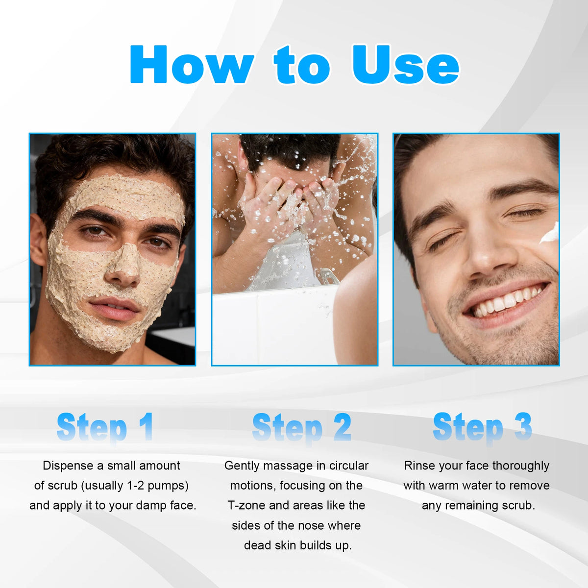 Men's Oil Control Exfoliating Face Scrub – Deep Pore Cleanse Men's Face Scrub HIP