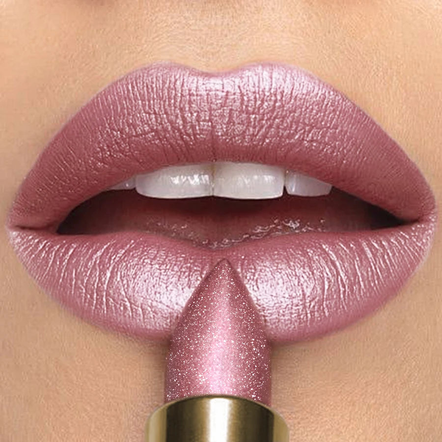 16 Colors 1PC Metallic Glitter Shiny Lipstick Lip Tint, Waterproof Senior Matte Lip Makeup Gifts for Women Cosmetic Lip Glaze HIP 115