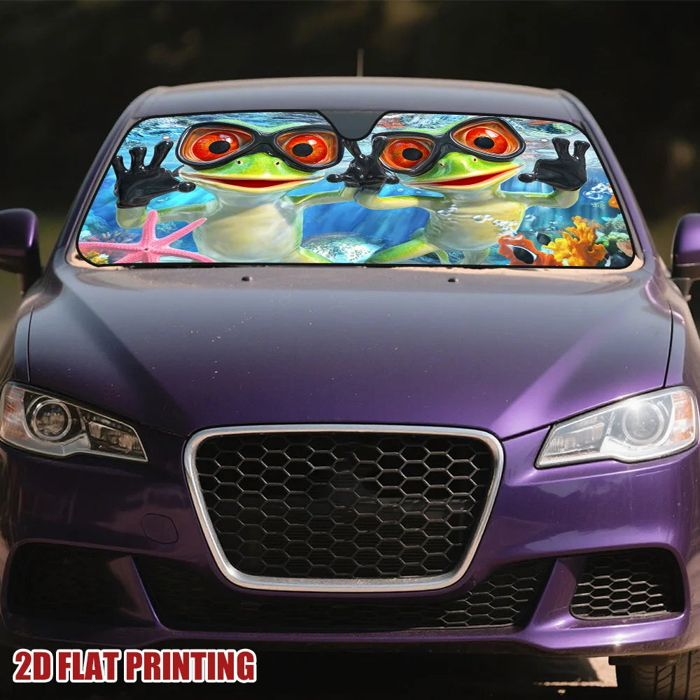 Frog-Themed Car Sun Visor – Easy Clip-On, All-Day Shade Car Sun Visor Cover HIP