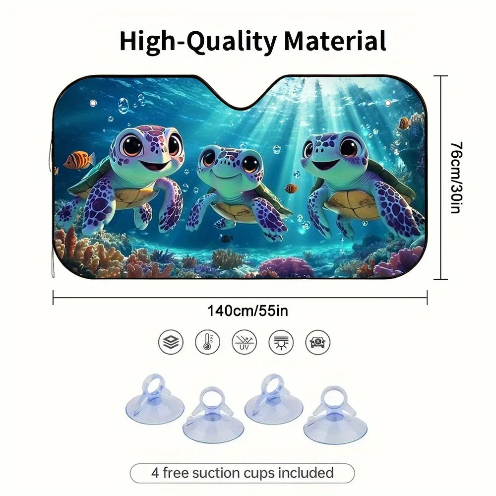 Sea Turtle Trio Car Sun Visor – Dashboard Heat Shield Car Sun Visor HIP