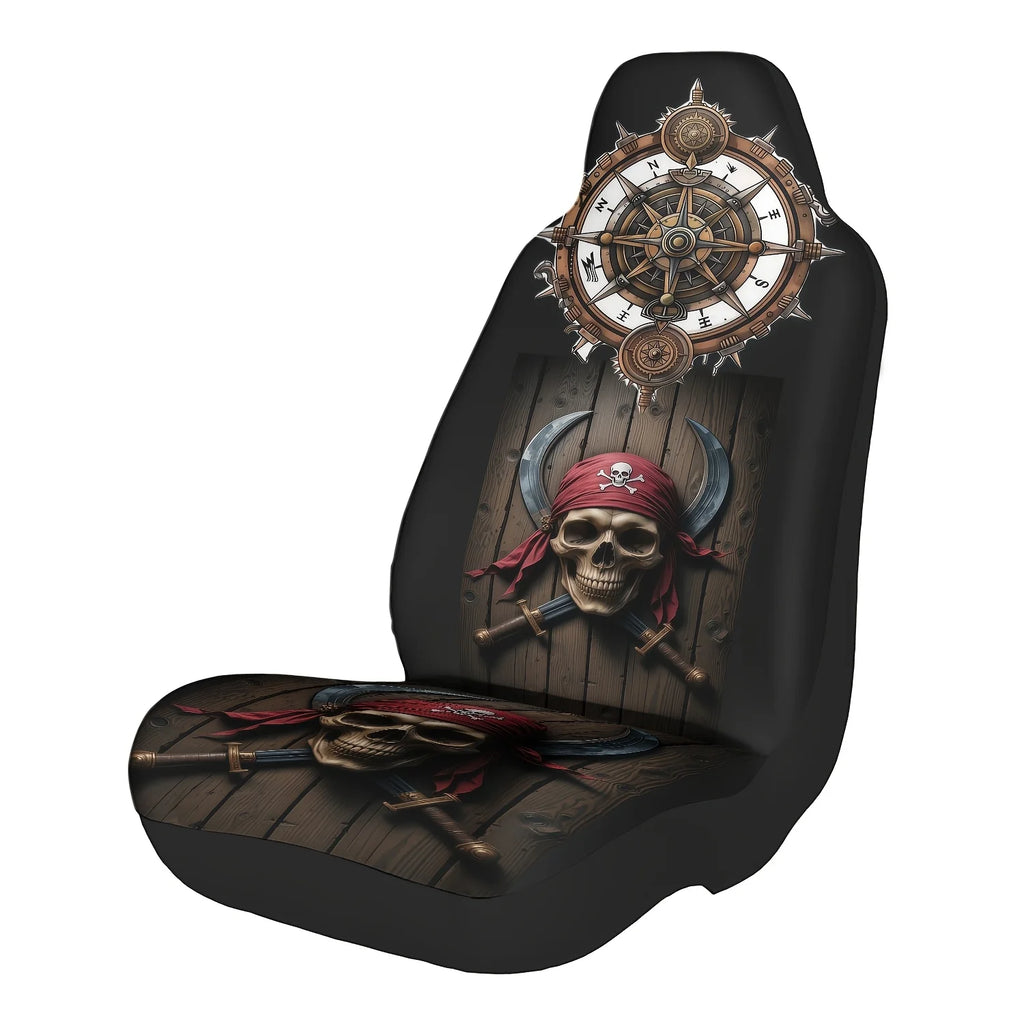 Pirate Skull & Compass Car Seat Cover – All-Season Polyester Car Seat Cover HIP