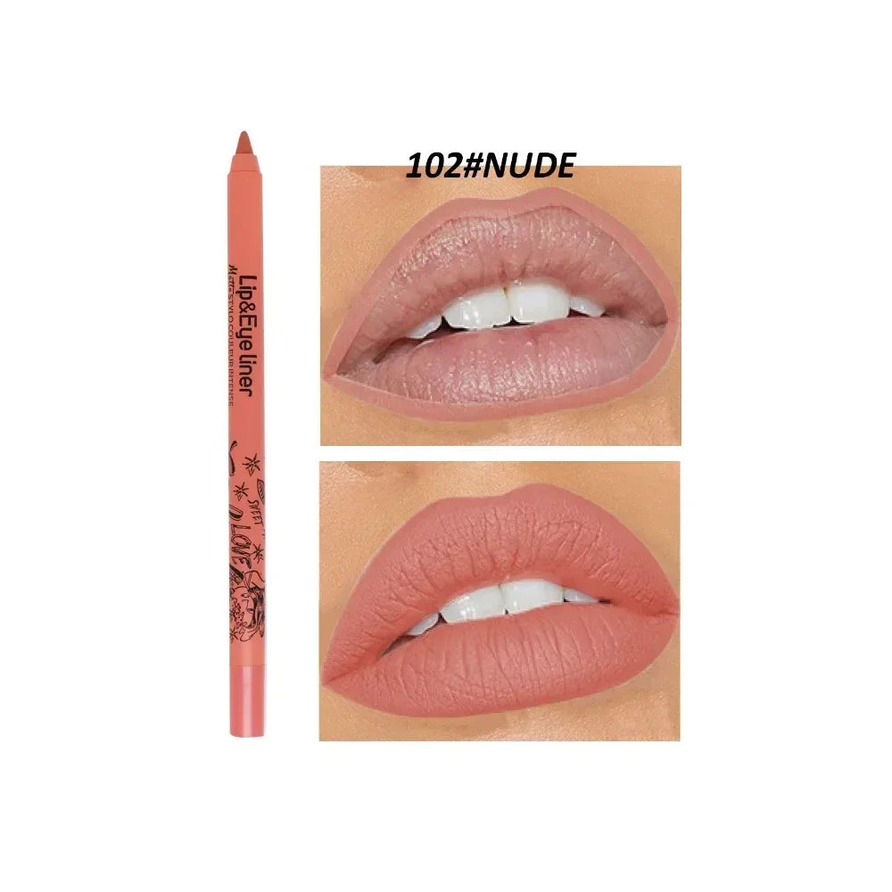 20 Color Slim Lip Liner Pencil Sexy Pink Brown Rose Lip Outline Matte Nude Lipstick Contouring Tint Waterproof Crayon Pen Makeup HIP 02