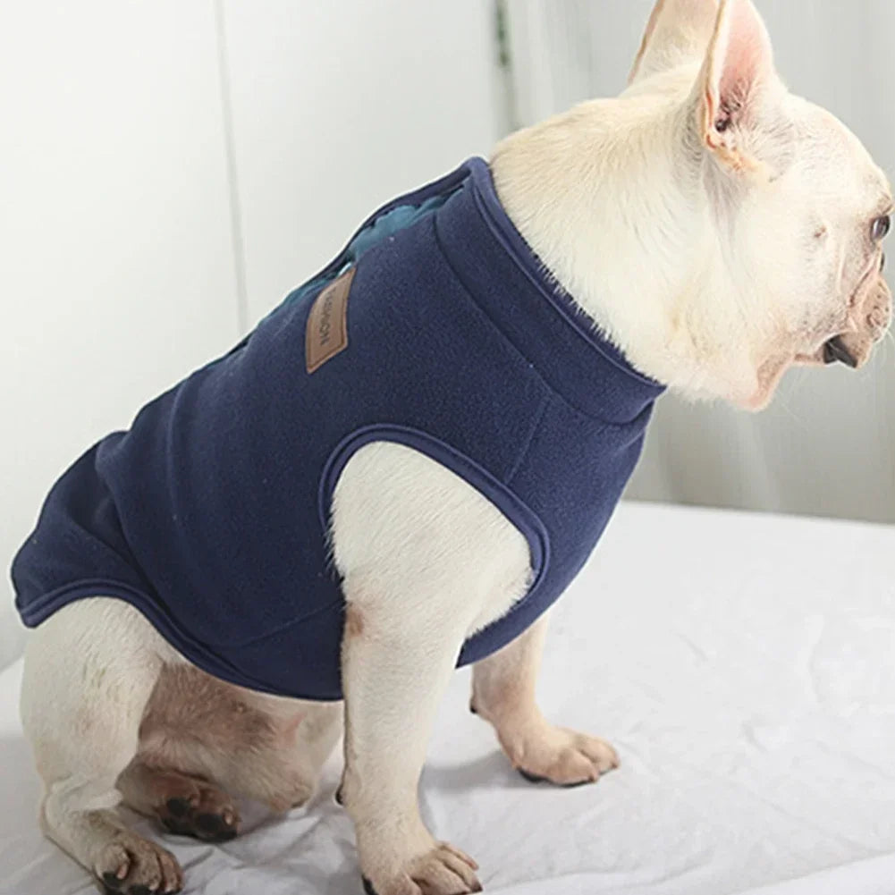 S-XL Warm Fleece Dog Clothes for Winter Soft Pet Coat Button Jacket Costume Suit for Small Dogs French Bulldog Dachshund HIP