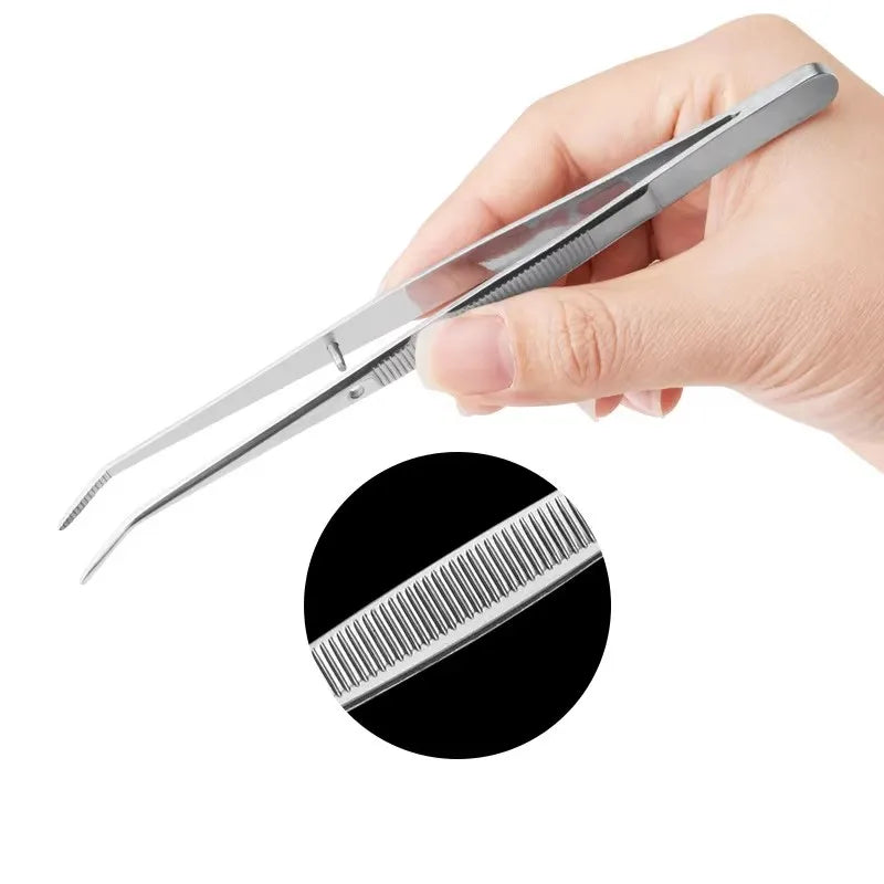 Stainless Steel Curved Serrated Tweezers – 1/2/5 Pack | RUZOFO Precision Tweezers Set HIP