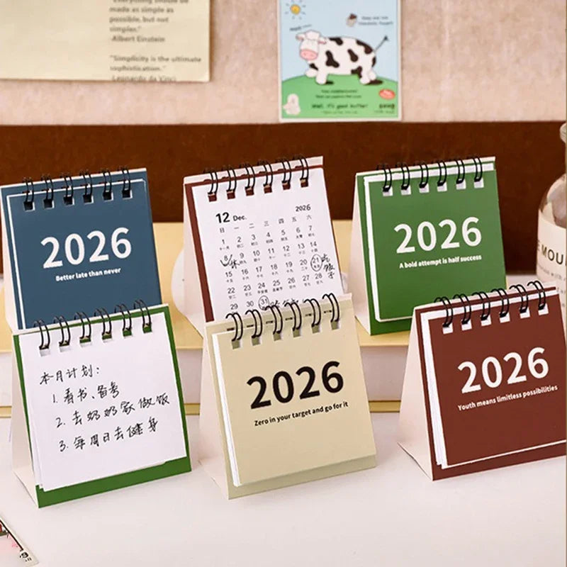 2026 Mini Spiral-Bound Desk Calendar – Office & Desktop Decor Desk Calendar HIP