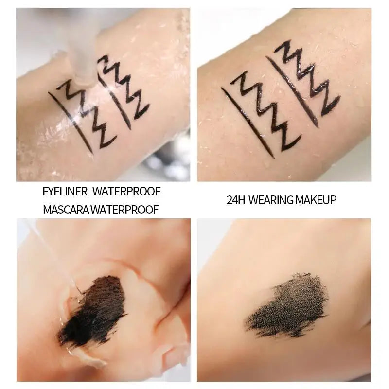QIC 4D Waterproof Mascara & Liquid Eyeliner Set | 24H Wear Mascara & Eyeliner Set HIP