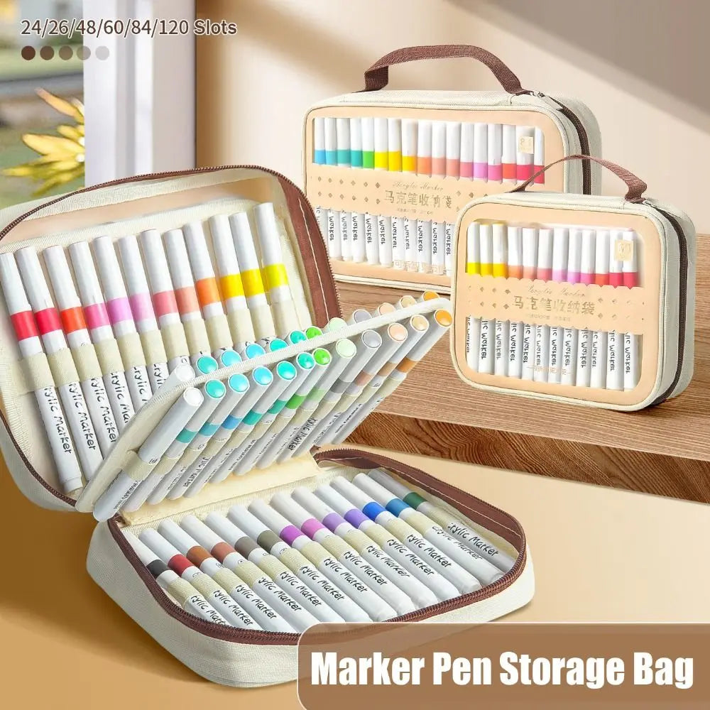 Large Capacity Marker Pen Storage Bag – 24 to 120 Slots Marker Pen Storage Bag HIP