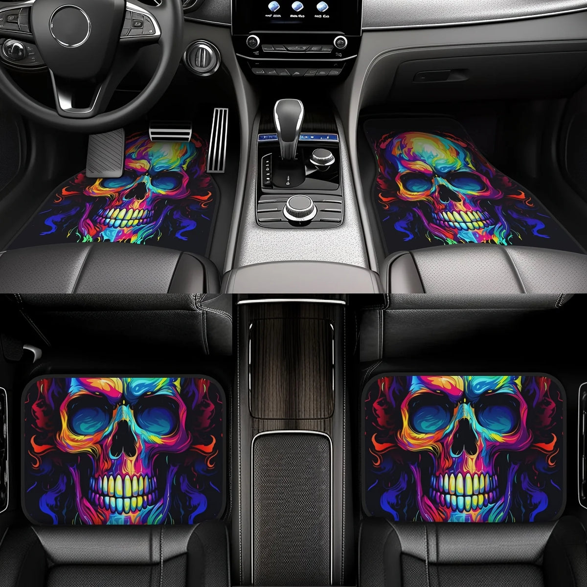 4-Piece Skull Car Floor Mats – Waterproof Universal Fit Car Floor Mats HIP Default Title
