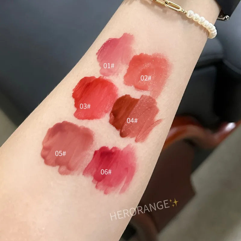 New Jelly Mirror Lip Glaze Water Lipgloss Sexy Red Lip Tint Liquid Lipstick Long-lasting Moisturizing Natural Beauty Lip Makeup HIP