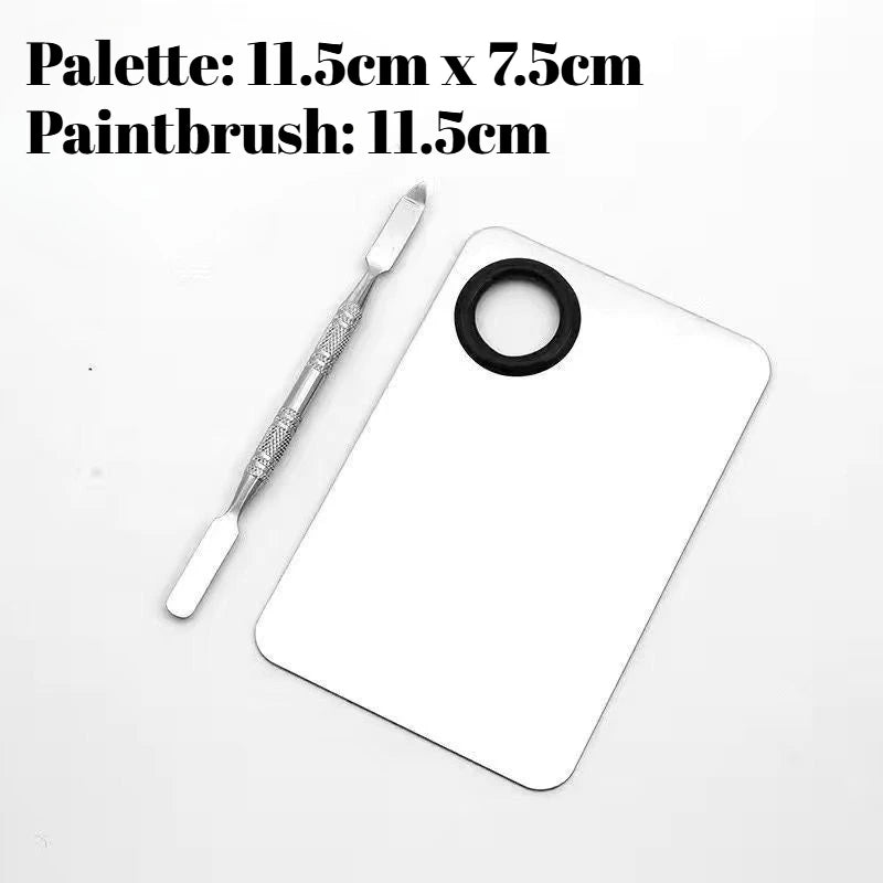 Makeup Mixing Palette Upgrad Stainless Steel Metal Mixing Tray with Spatula Artist Tool for Mixing Foundation Nail-Art HIP