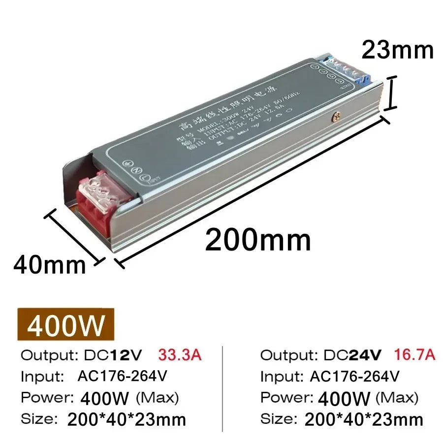 DC 12V 24V Switching Power Supply – LED Driver 60W to 400W LED Power Supply HIP 400W 12V