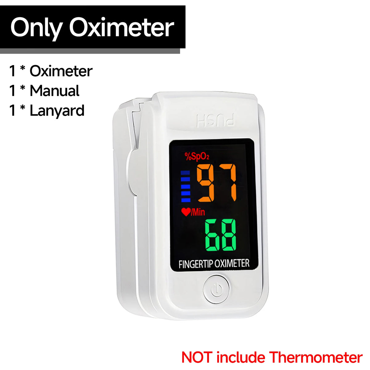 Non-Contact IR Thermometer & Finger Pulse Oximeter Kit Health Monitoring Kit HIP Only Oximeter