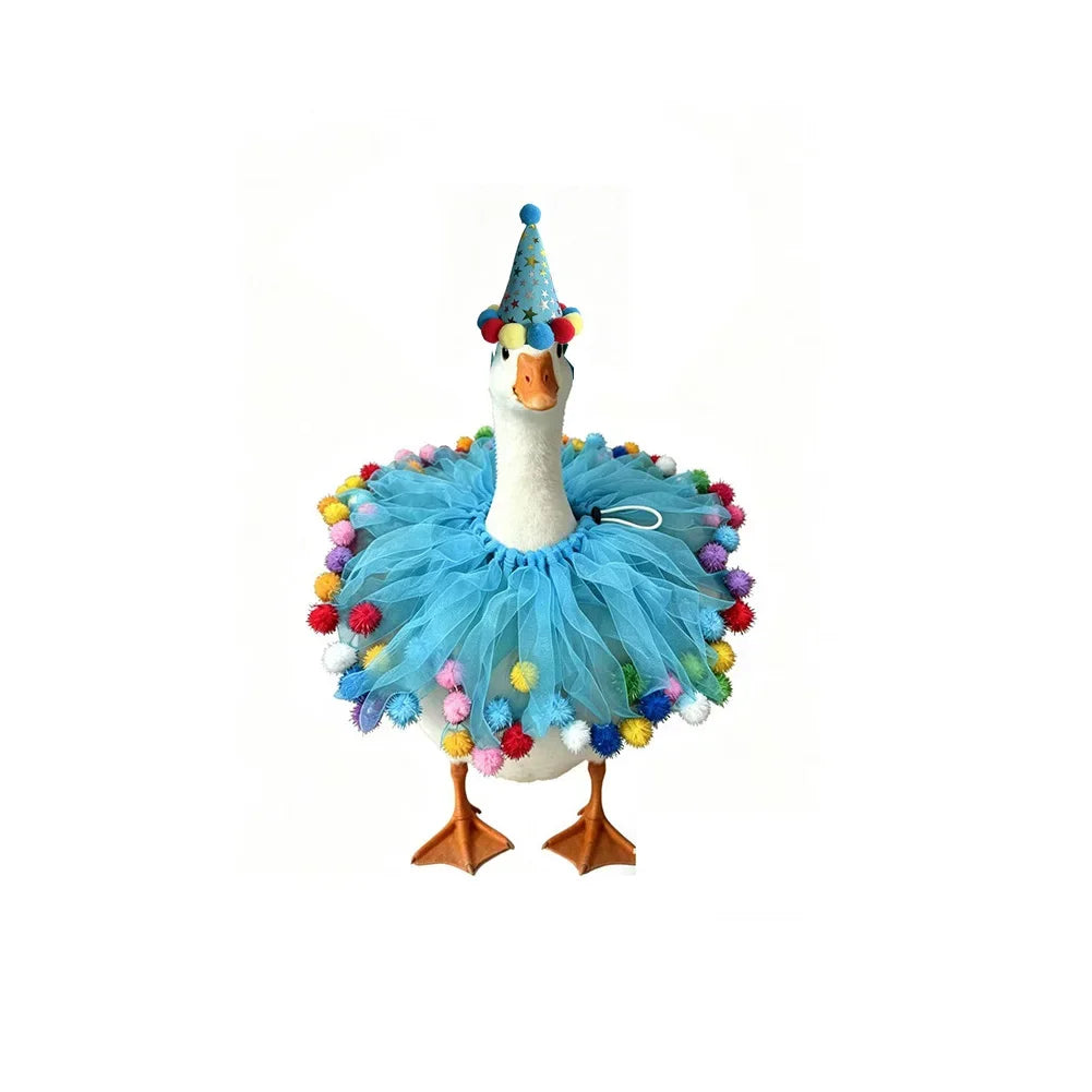 Birthday Porch Goose Outfit Party Hat Set 23 Inch Lawn Goose Clothes For Cement Plastic Goose Yard Garden Decor HIP 02