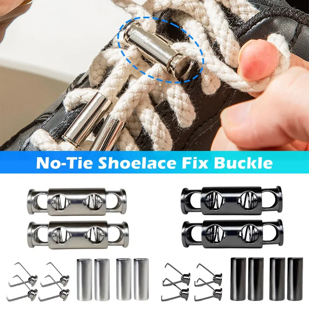 Lazy Quick Tie Shoelace Accessories Sturdy Metal Capsule Buckle Connector 1 Pair For Shoes Sneakers HIP