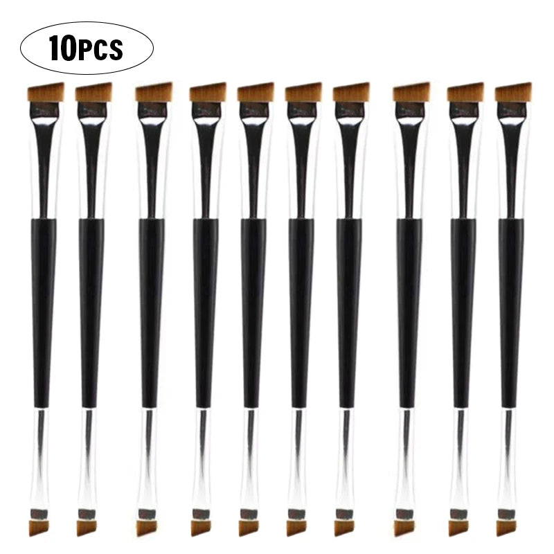 Professional Eyebrow Brush Eyeliner Angled Flat Head Blade Eye Liner Brow Contour Makeup Brushes Double-head Makeup Tool 1~10PC HIP Long A-10Pc