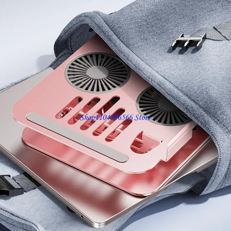 Aluminum Alloy Laptop Stand – Dual Fan, Anti-Slip, Up to 17.3" Laptop Cooling Stand HIP