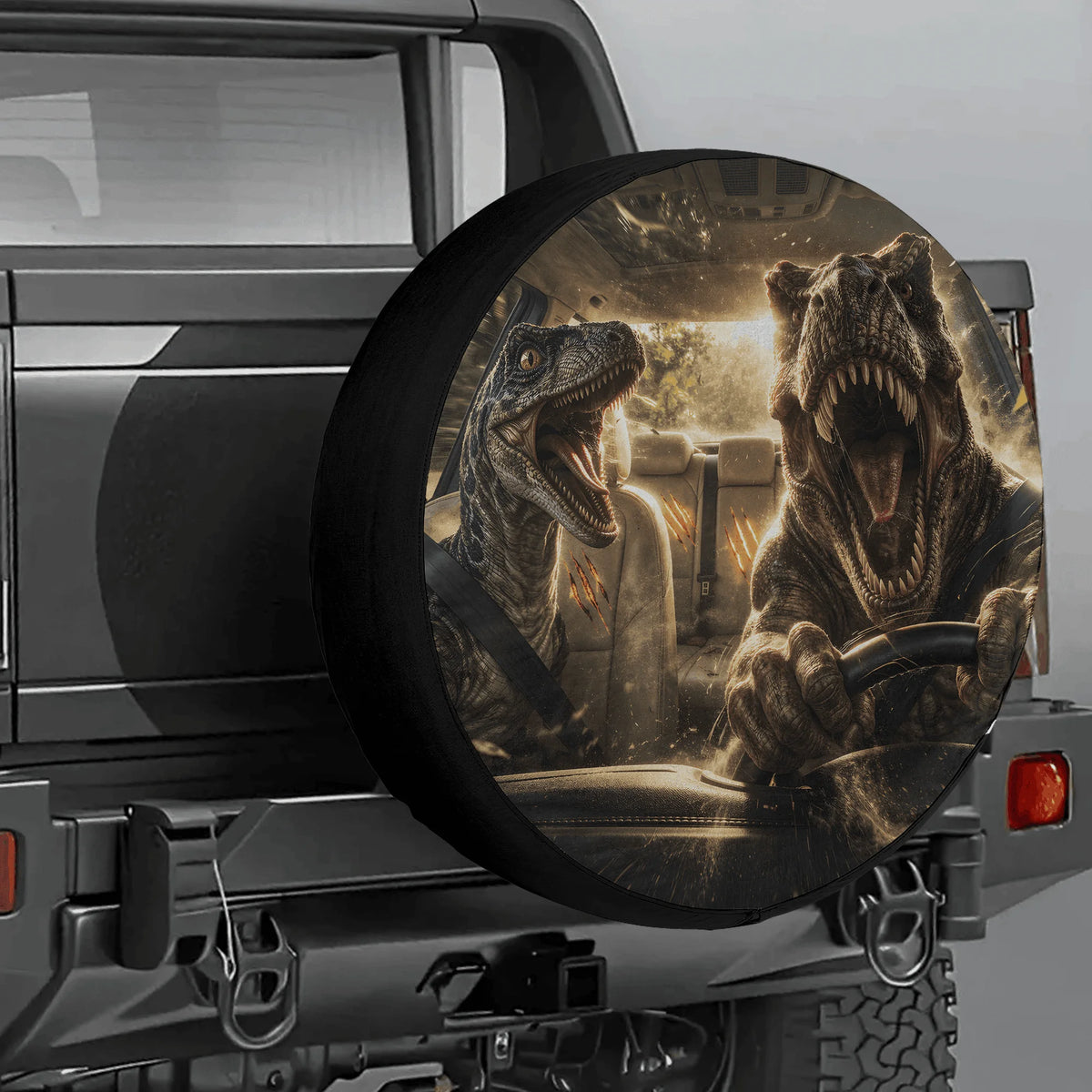T-Rex Dinosaur Spare Tire Cover – UV Waterproof Blue 15 in Spare Tire Cover HIP