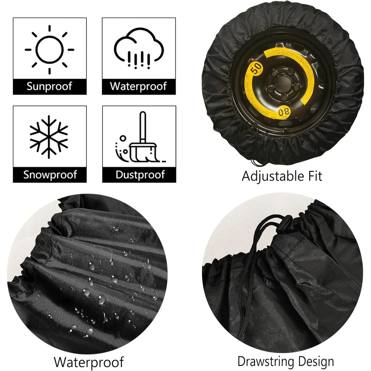 Skeleton Butterfly Spare Tire Cover – Weatherproof 14–17" Spare Tire Cover HIP