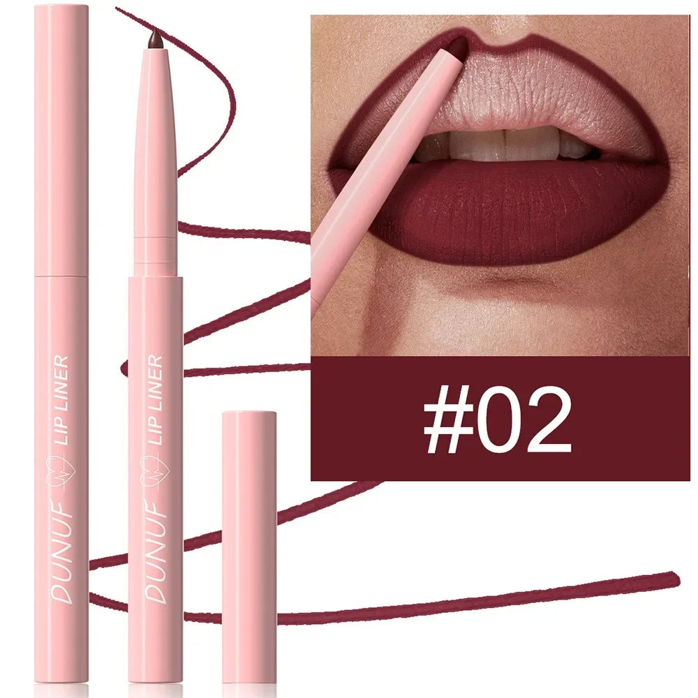 Tapered Nib Lip Liner Pencil Long-Lasting Matte Creamy Plumping Lip Stain Waterproof Natural Nude Brown Slim Lip Liner Makeup HIP 02