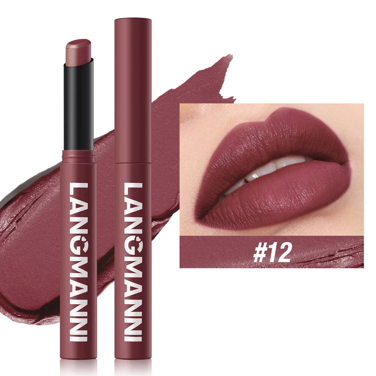New Rotating Velvet Matte Lipstick Long Lasting Waterproof Lipstick Non-Stick Cup Lip Stain Tint Cosmetics Pencil Liner Makeup HIP 12