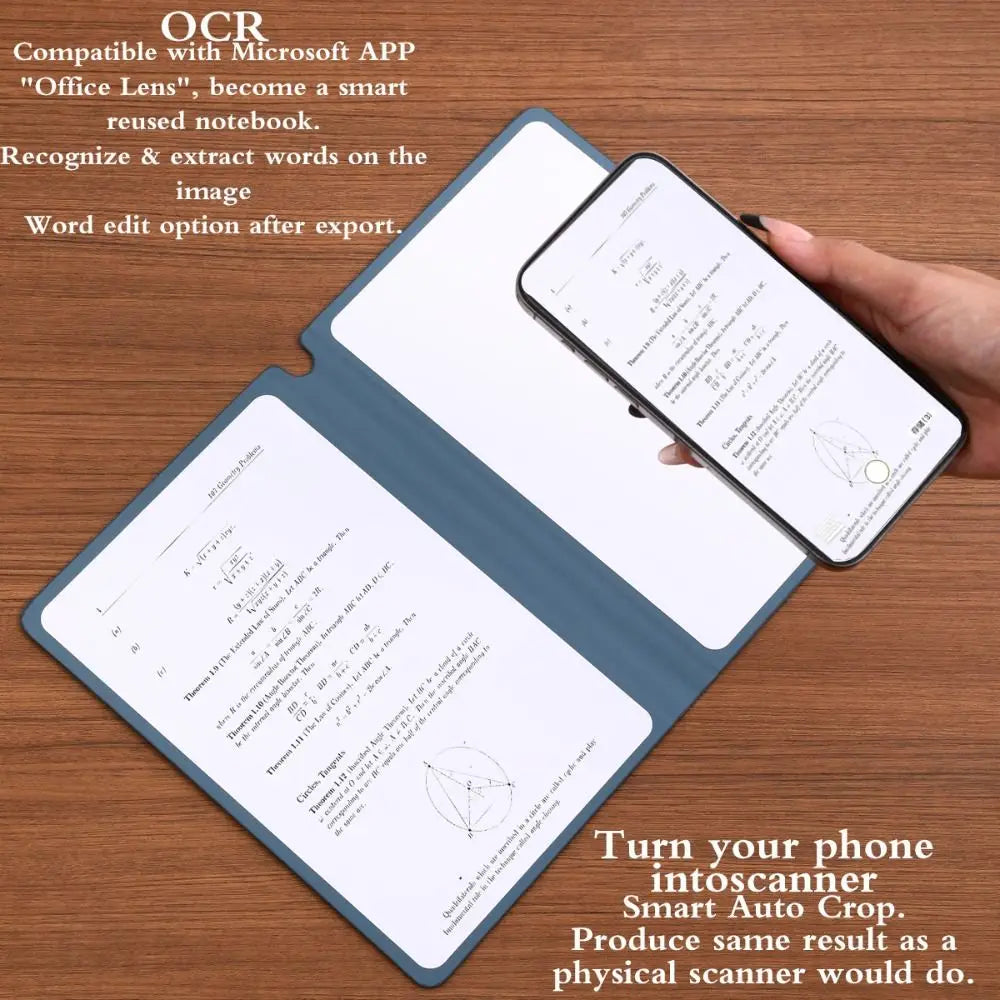 A5 Leather Reusable Whiteboard Notebook with Pen & Eraser Reusable Whiteboard Notebook HIP