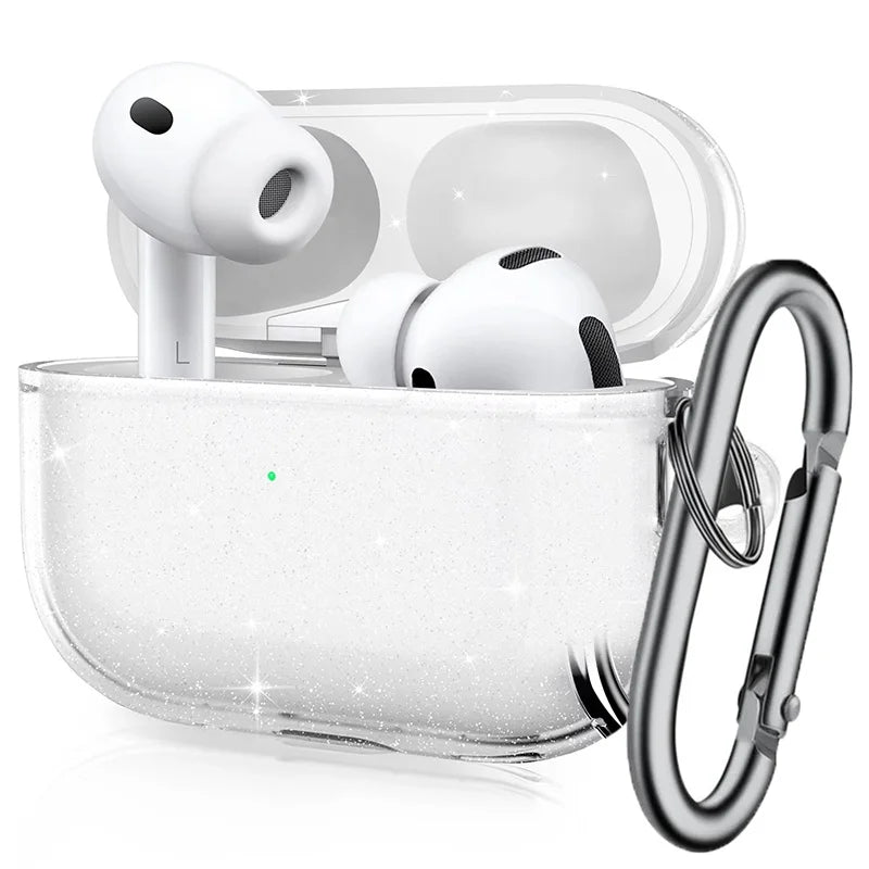 Glitter Silicone AirPods Pro Case with Keychain Ring | TPU AirPods Case HIP