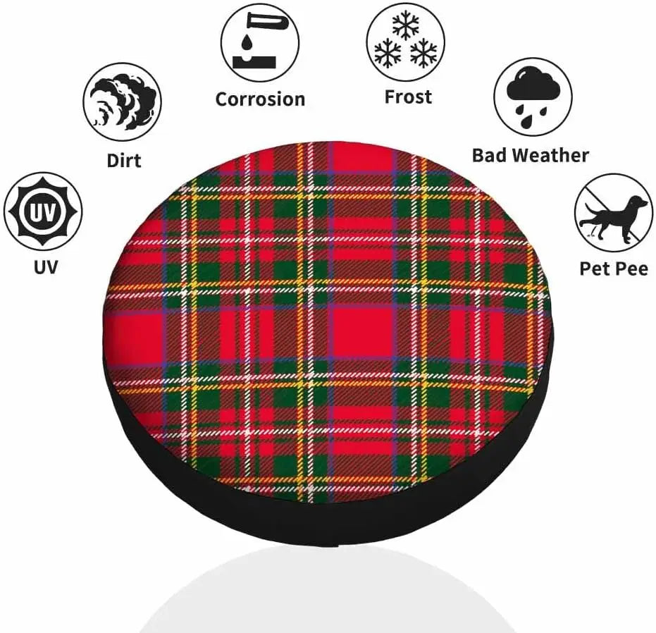 Tartan Plaid Spare Tire Cover – Weatherproof Wheel Protector Spare Tire Cover HIP