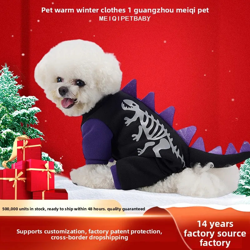 Halloween & Christmas Dog Costume – Warm Plush Outfit for Puppies Dog Costume HIP