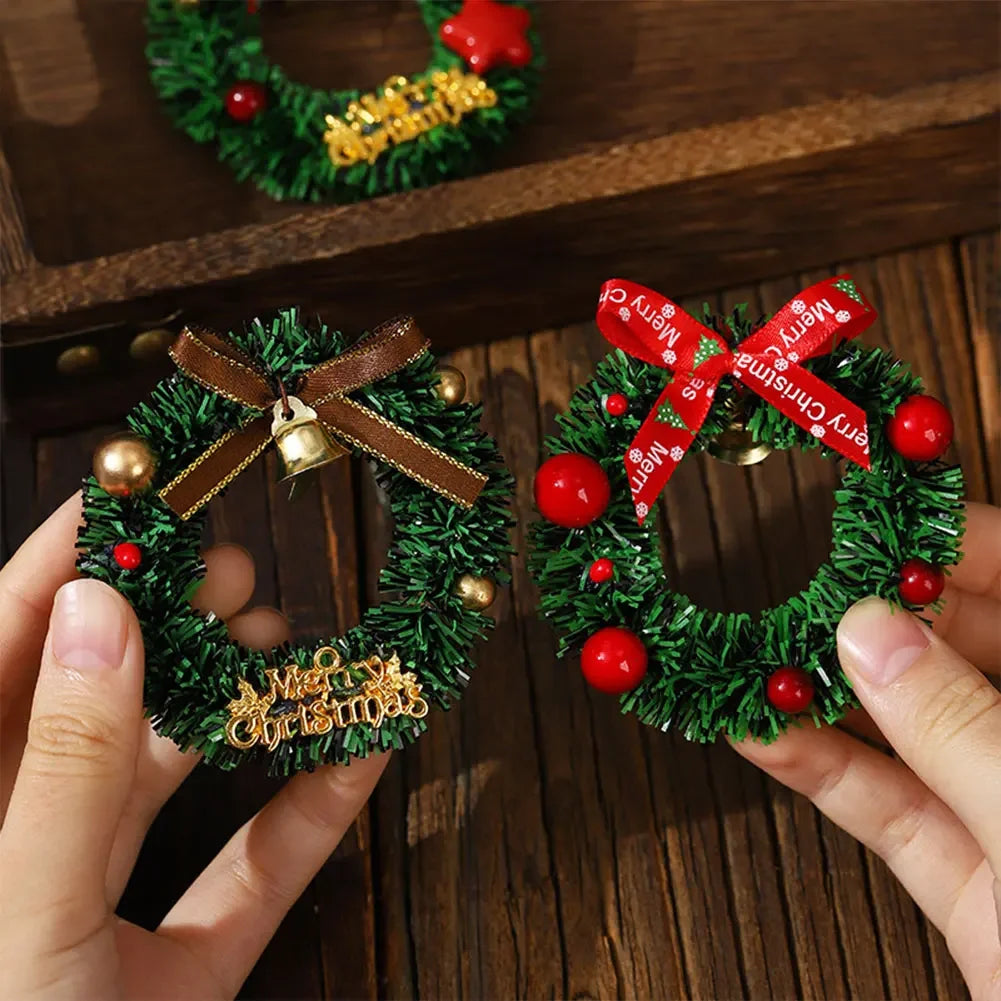 For Xmas Kitchen Home Party Decor Supplies Simulation Christmas Wreath Fridge Magnet Decoration HIP