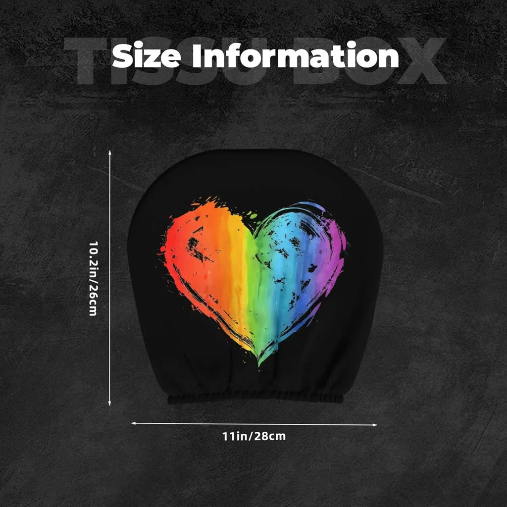 Pride Rainbow Heart Car Headrest Covers – 2 Pack | Universal Fit Car Headrest Cover HIP