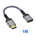 HDMI Male to Female Adapter Cable 4K Gold Plated Braided HDMI Adapter Cable HIP 4K 1M