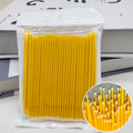 100-Pack Disposable Micro Brushes for Eyelash Extensions Lash Extension Tools HIP C501-yellow 100pcs