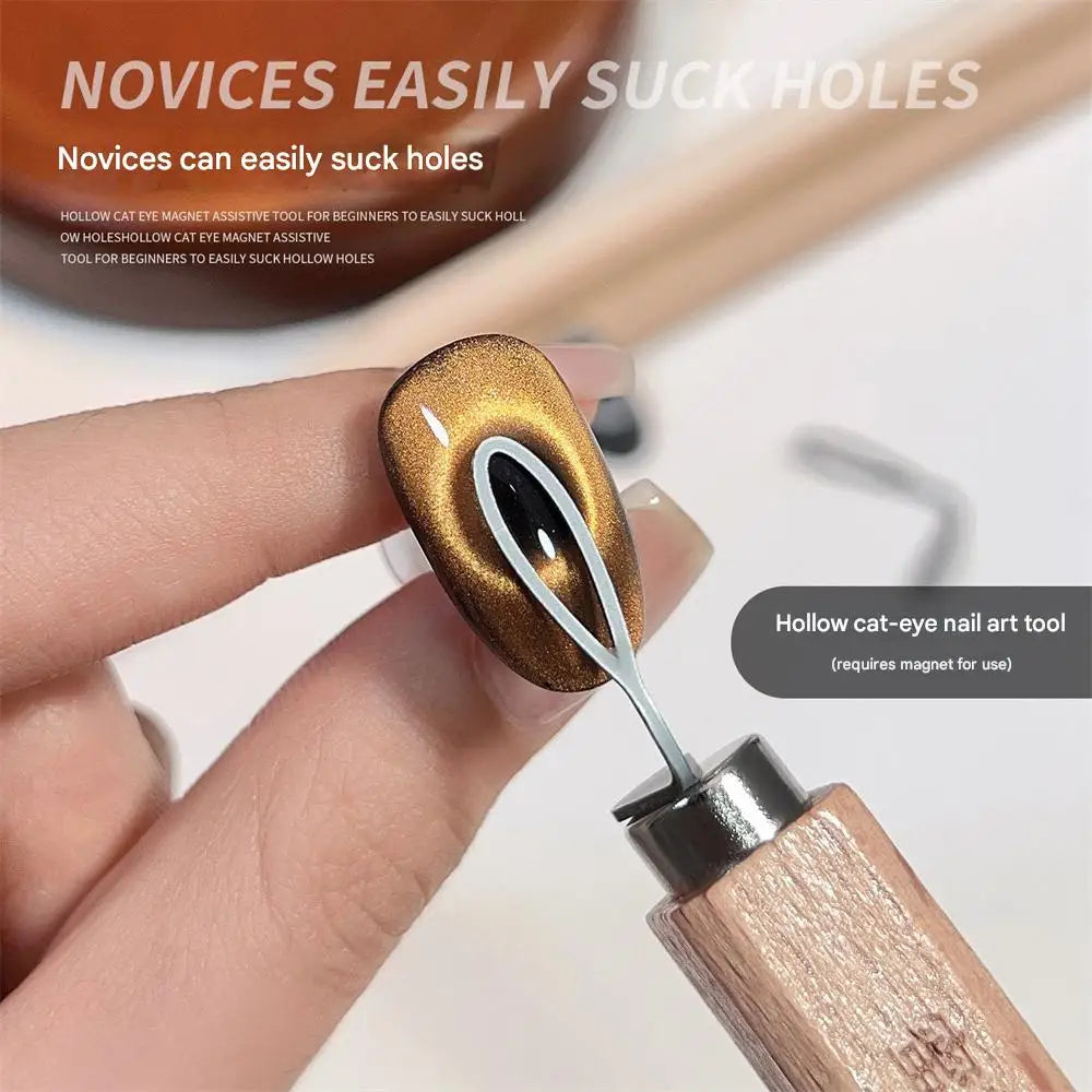 Oval Black Hole Cat Eye Magnet Set Hollow Effect Magnet Stick Create 3D Wave Empty Hole DIY Magnetic Tool Nail Polish Art Design HIP
