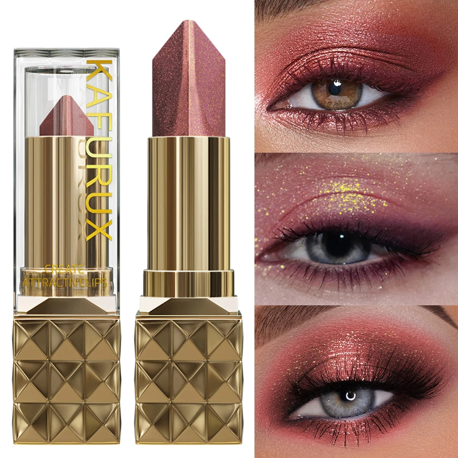 Two Color Eye Shadow Stick Waterproof Without Smudging for Natural Contour Shimmer Pearlescent Brown Eyeshadow Pencil Makeup Gif HIP 201