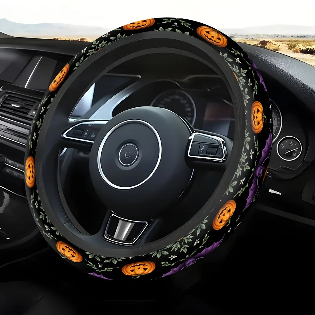 Halloween Pumpkin Bat Steering Wheel Cover – All Seasons Steering Wheel Cover HIP