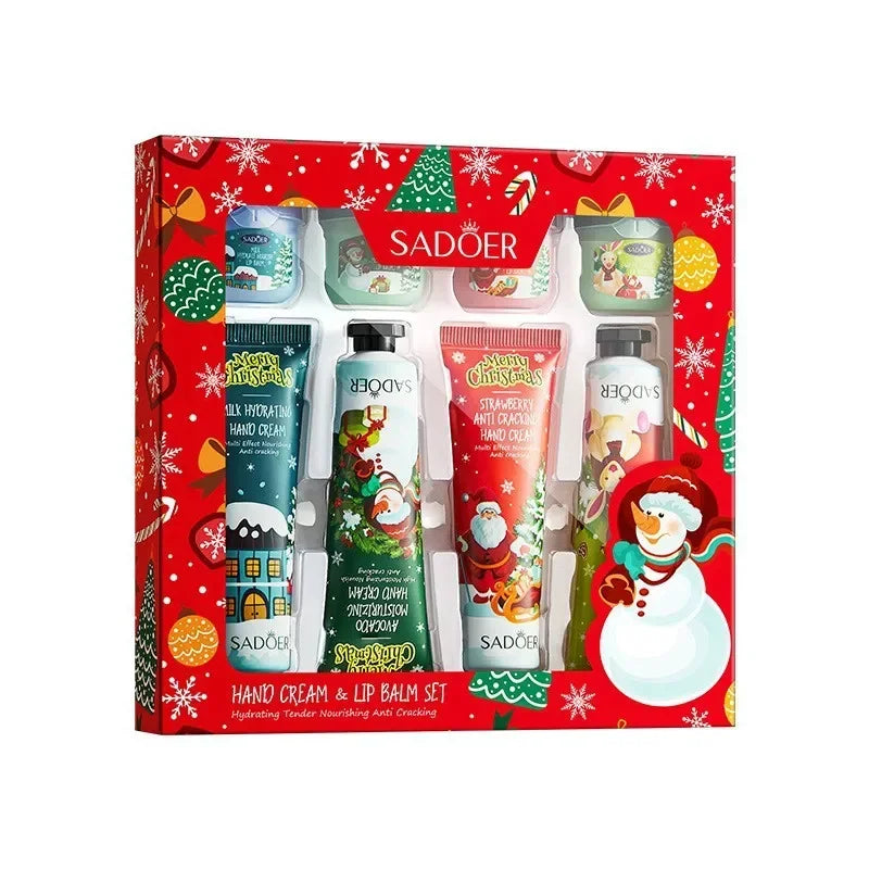 Christmas Hand Cream & Lip Balm Gift Kit – Moisturizing Set Hand & Lip Gift Kit HIP
