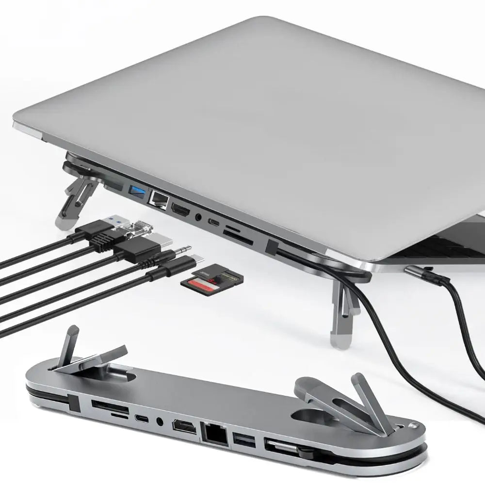 7-in-1 USB-C Laptop Docking Station Stand – 4K & Gigabit USB-C Docking Station HIP