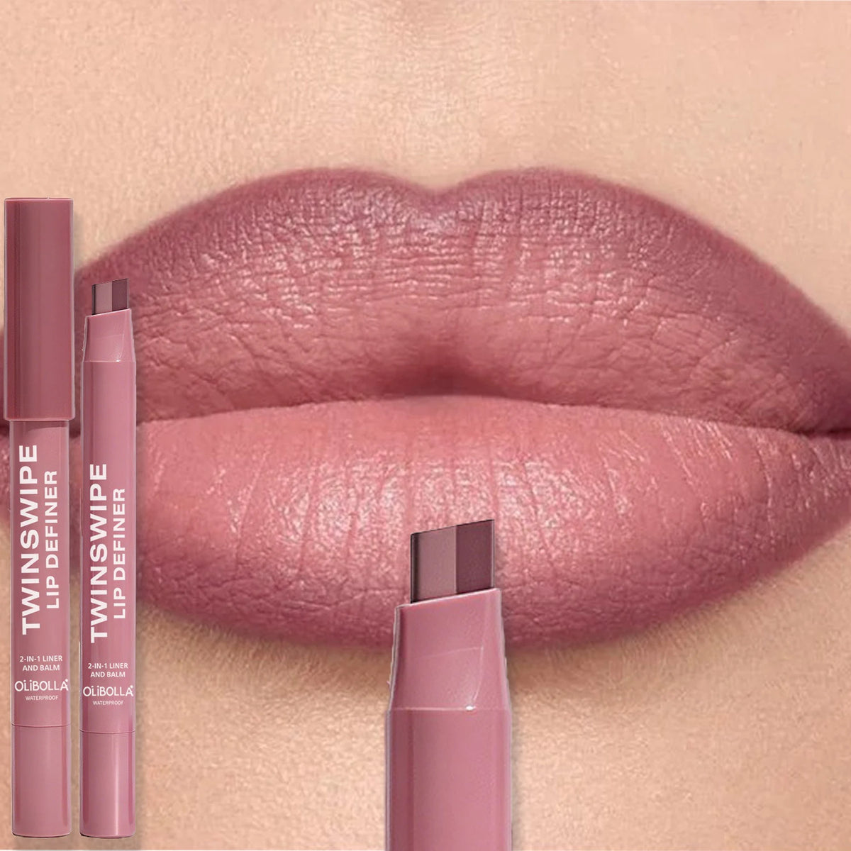 Two Color-Blocking Matte Lipliner Waterproof Durable Not Easy To Take Off Lipstick High Pigment Smooth Lip Outline Maquillage HIP 06 OLIBOLLA