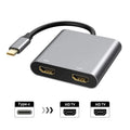 USB-C to Dual HDMI Hub 4K | 2-in-1 & 4-in-1 + PD Charging USB-C Hub Adapter HIP 2 in 1 Daul HDTV