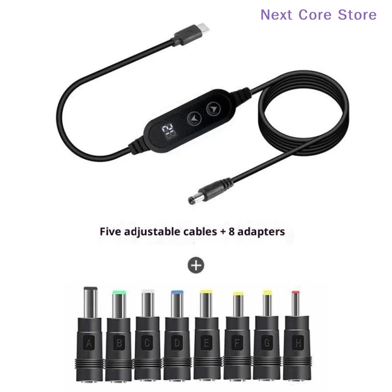 5V to 12V Boost Converter USB-C to DC Cable Adapter | Router Boost Converter Adapter HIP