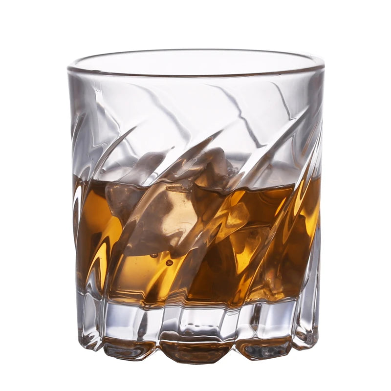 280ml Rotating Whiskey Glass – Old Fashioned Bourbon Cocktail Whiskey Glass HIP