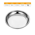 Stainless Steel Round Shallow Tray – Camping & Picnic Plate Serving Tray Plate HIP Silver 18cm