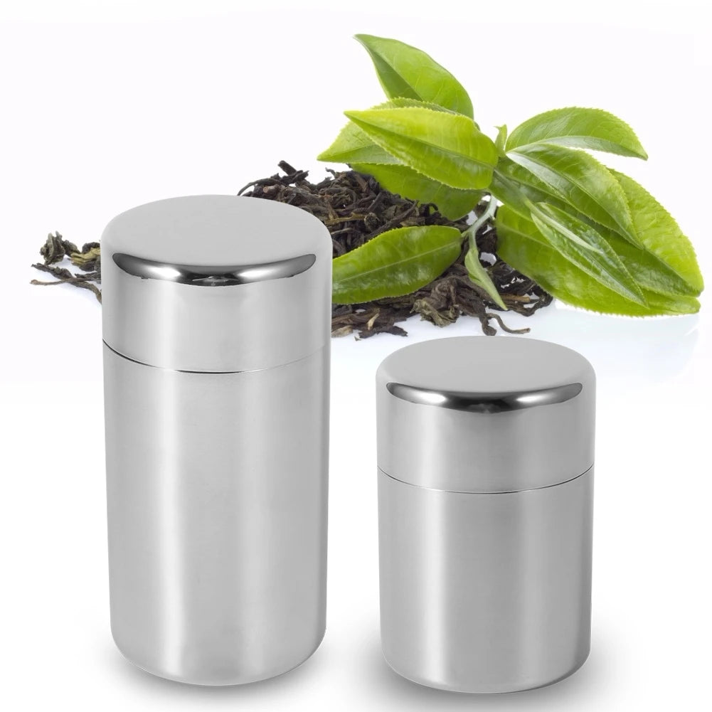 Stainless Steel Tea Tins Canister Home Kitchen Canisters for Tea Coffee Sugar Storage Case HIP