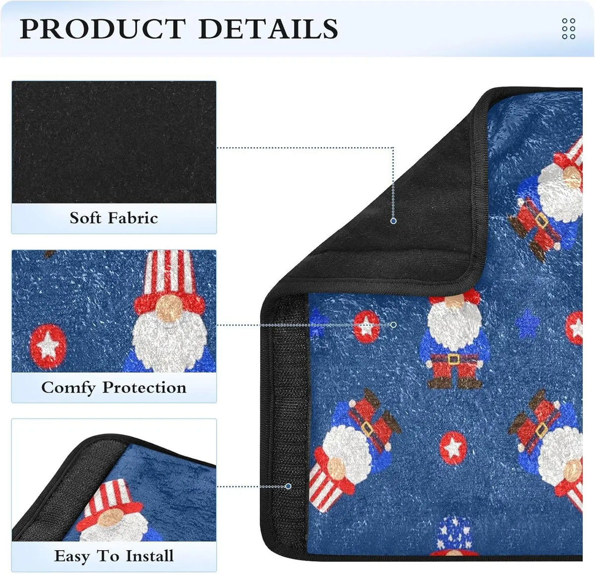 4th of July Patriotic Seat Belt Cover Pads for Women Seat Belt Cover HIP