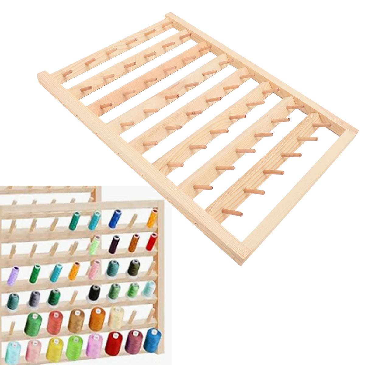 48 Spools Thread Rack Wall Mounted DIY Eco Friendly Embroidery Spool Thread Organizer for Household Sewing HIP Default Title