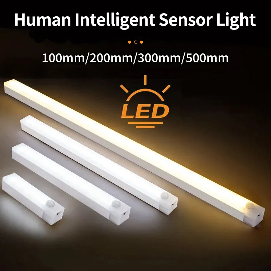 Smart Motion Sensor Night Light Wireless Led Night Lights Kitchen Cabinet Closet Bedroom Night Lamp USB Rechargeable Room Decor HIP
