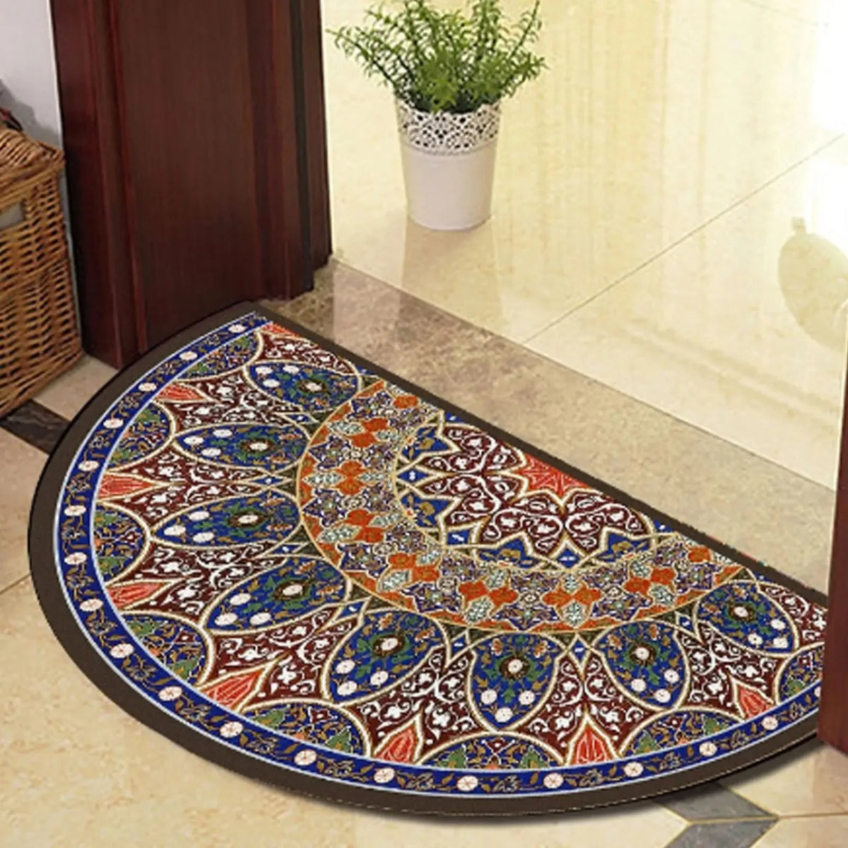Half Moon Non-Slip Washable Doormat – Indoor & Outdoor Rug Doormat Area Rug HIP 4 50x80cm-Felt