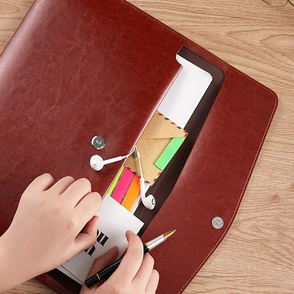 PU Leather File Folder – A4 Document Organiser & Briefcase Leather File Folder HIP