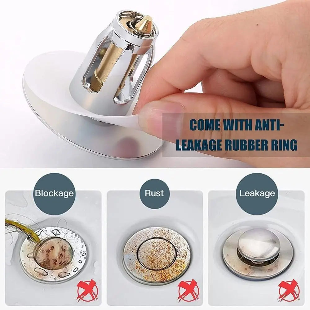 Pop-Up Drain Plug & Hair Catcher – Stainless Steel Sink Strainer Sink Drain Strainer HIP