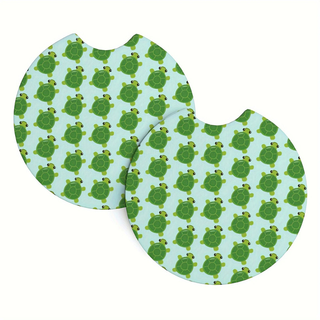 2-Pack Green Turtle Absorbent Car Cup Holder Coasters Car Cup Holder Coaster HIP 1 Other